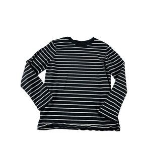 Hanna Andersson Striped Crew Neck Long Sleeve Ringer Tee Shirt US 8 130CM Black